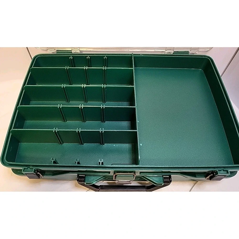 Plano 1155 Green Boatbox Transparent Lid Tackle Box Fishing Multi Compartment